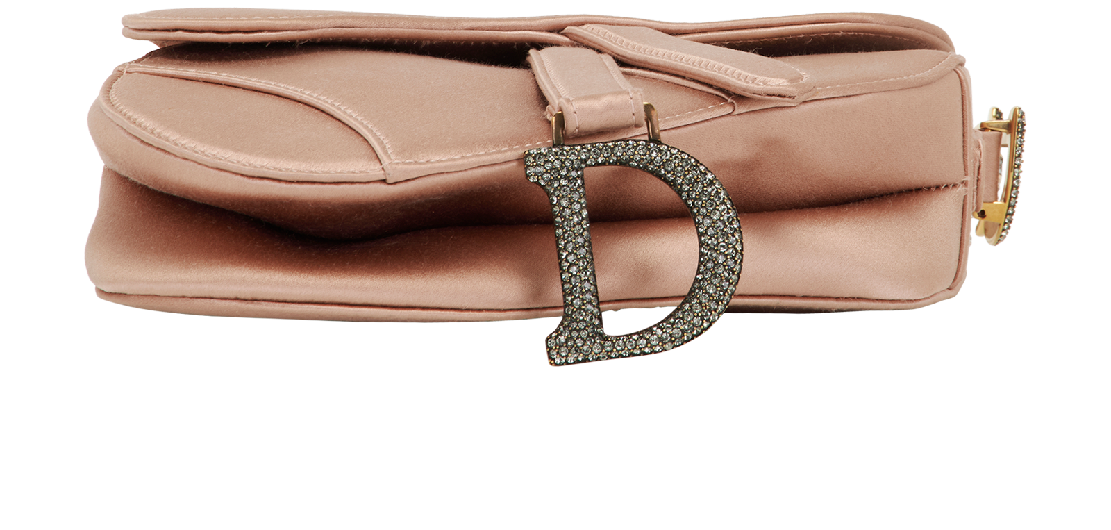 Mini Saddle Crystals, &pound;1,800, Handbags, Pink, Crystal/Satin, Top view